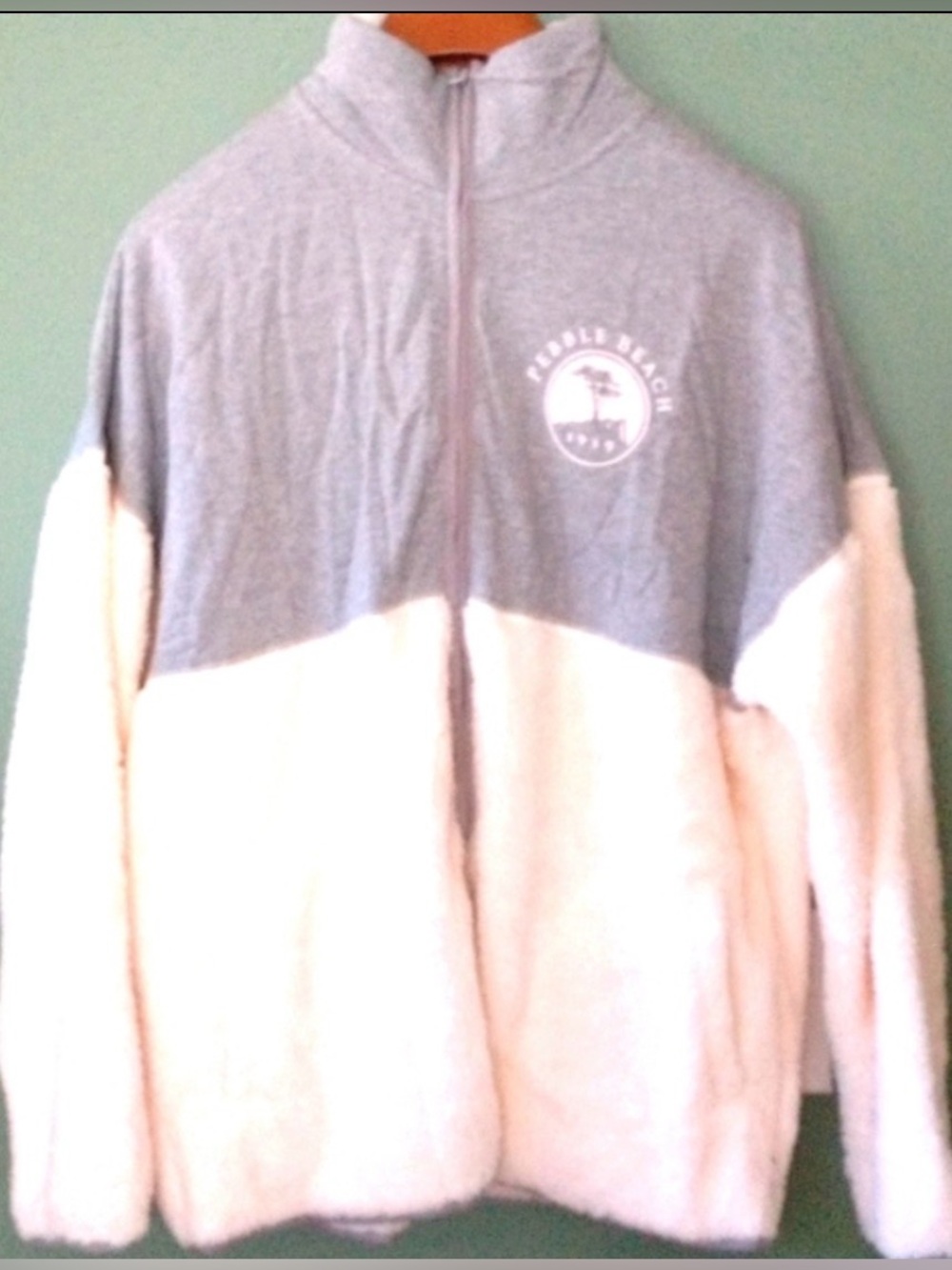 Jersey Spirit fuzzy zip turtle sweatshirt